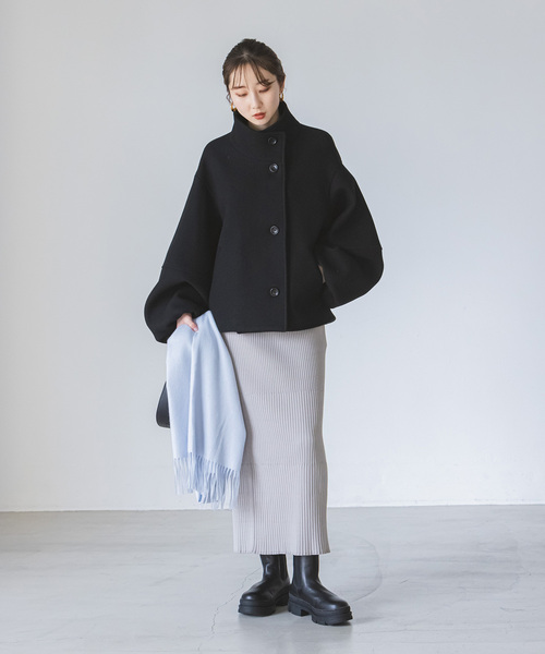 Noble（ノーブル）の「《追加》メルトンパフスリーブショートコート