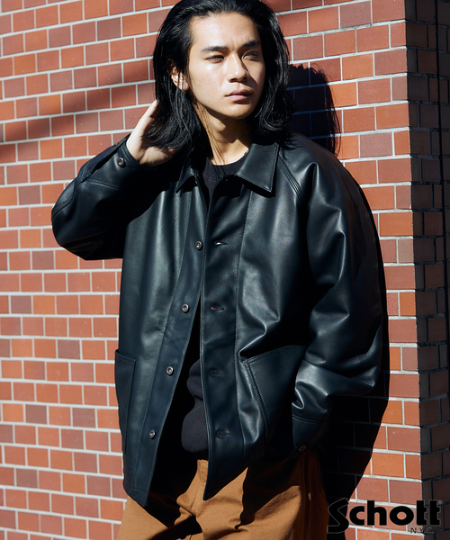 schott（ショット）の「【Schott / ショット】別注 レザーカバーオール
