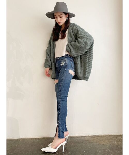 GYDA（ジェイダ）の「M/W HEM ZIPスキニーデニムパンツ（デニムパンツ