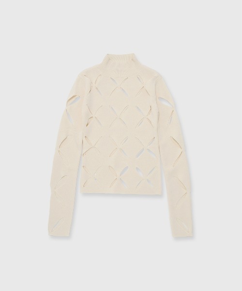 LACE KNITTING TOP/レースカッティングトップス（ニット/セーター