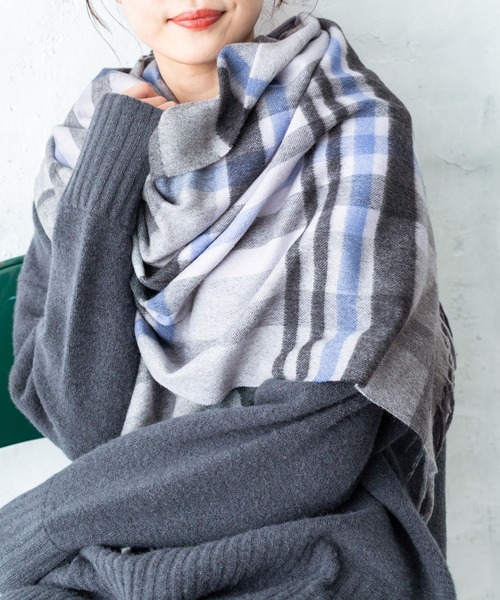 IENA（イエナ）の「【CERVINO】チェックカシミヤストール 70*180