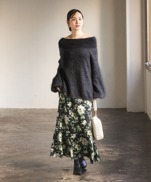 Noble（ノーブル）の「ファーニットオフショルプルオーバー（ニット