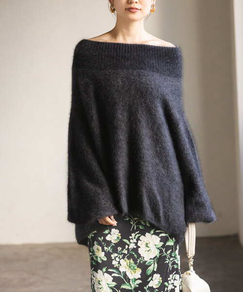 Noble（ノーブル）の「ファーニットオフショルプルオーバー（ニット
