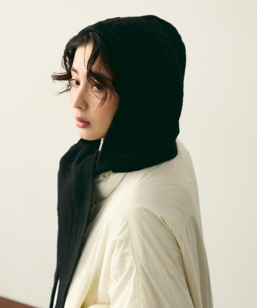 セール】ケーブルフードマフラー（ストール/ショール）｜Trish