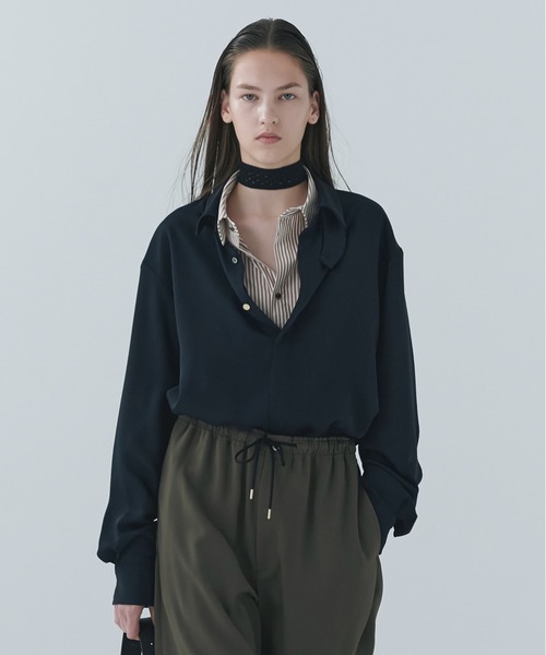 Double Cloth Chin Tab Long Sleeve Shirt（シャツ/ブラウス）｜CULLNI