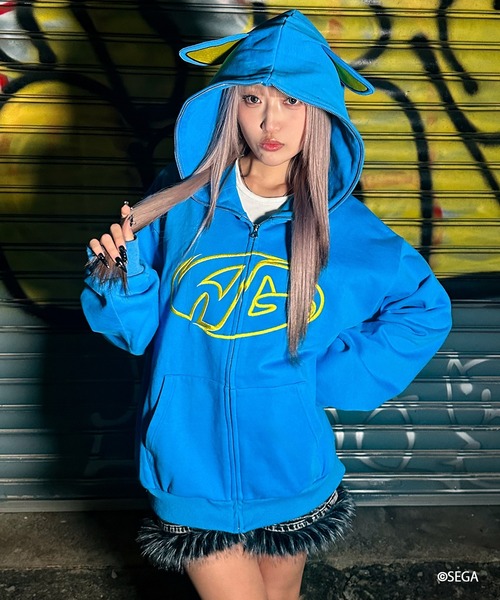 A'GEM/9 × .kom 『A'gem/エージェム』 METAL SONIC ZIP UP HOODIE
