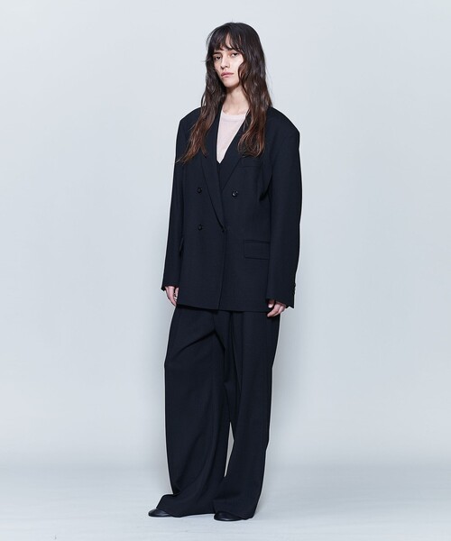 6（ロク）の「＜6(ROKU)＞ジョーゼット ダブルブレスト ジャケット