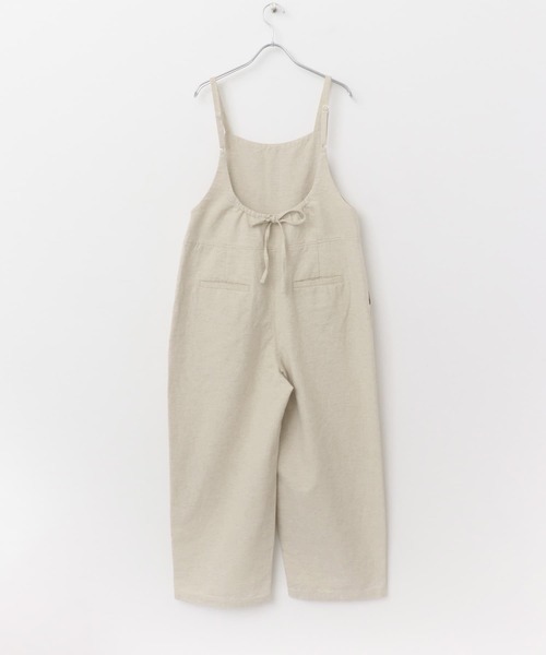 セール】コットンリネンBACKギャザーサロペット（サロペット