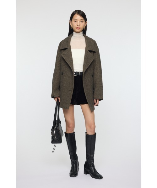 セール】DOUBLE BREASTED MID コート（ピーコート）｜MOUSSY（マウジー