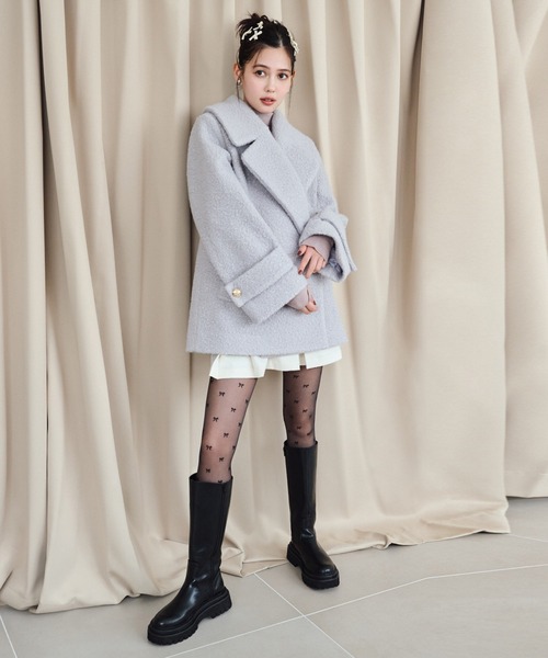 REDYAZEL（レディアゼル）の「ボアダブルミドルコート（ステンカラー