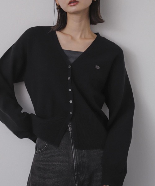 セール】プレートツキニットカーディガン（カーディガン/ボレロ