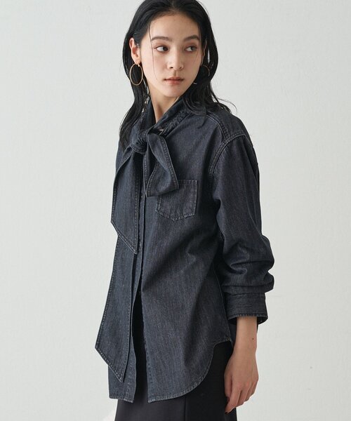 セール】デニムボウタイブラウス（シャツ/ブラウス）｜LOUNGEDRESS