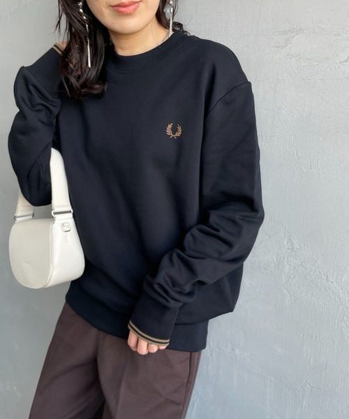 FRED PERRY/フレッドペリー] ワンポイントロゴ刺繍 クルーネック