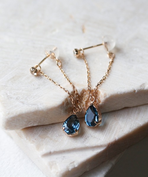 ロンドンブルートパーズ / ホワイトトパーズ ピアス | K10YG（ピアス