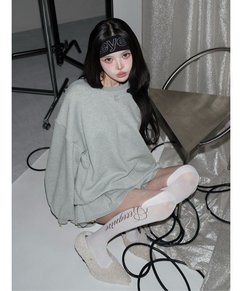 カラーラメスウェットオーバートップス（スウェット）｜Darich