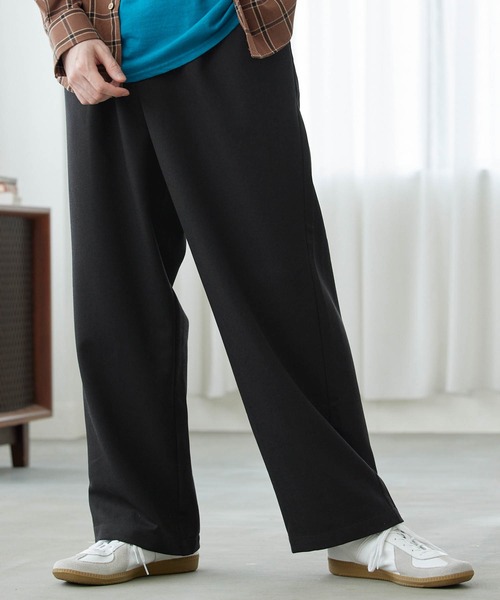 TRストレッチ スーツ地 タックワイドパンツ（その他パンツ）｜MONO