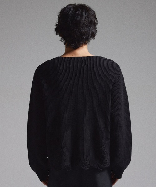 GRANCY】Pierced Damage Knit / ピアスダメージニット（ニット