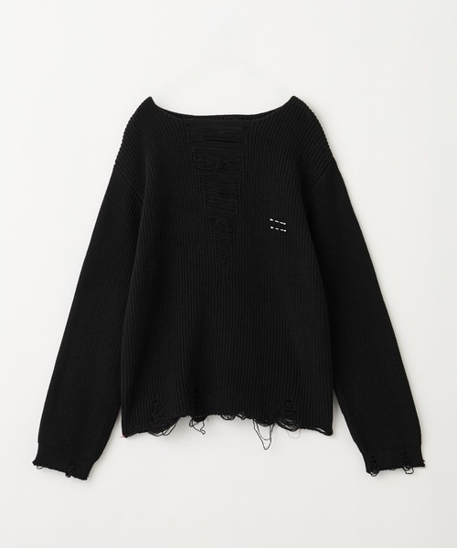 GRANCY】Pierced Damage Knit / ピアスダメージニット（ニット