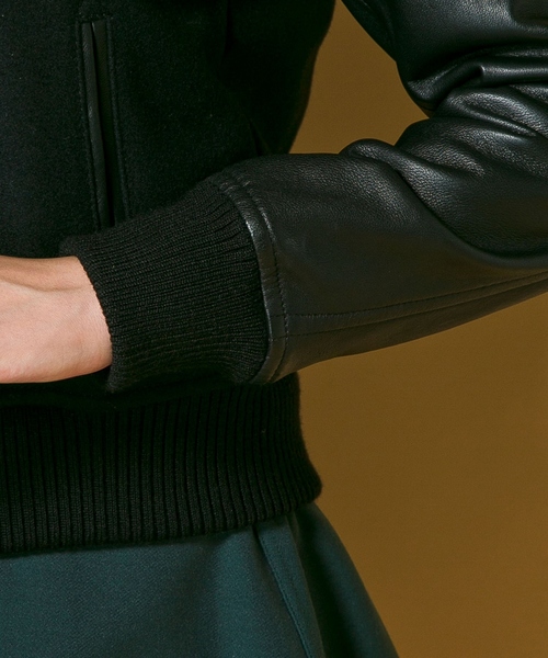 23区（ニジュウサンク）の「ラムレザーコンビジャケット（スタジャン