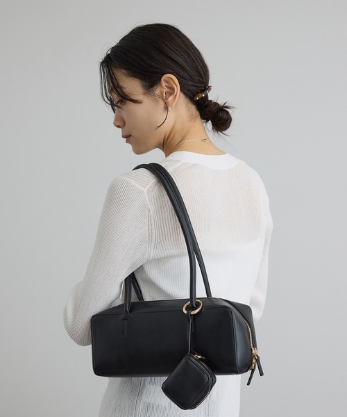 ミニポーチ付きスプリットレザーワイドバッグ / 追加（ショルダー