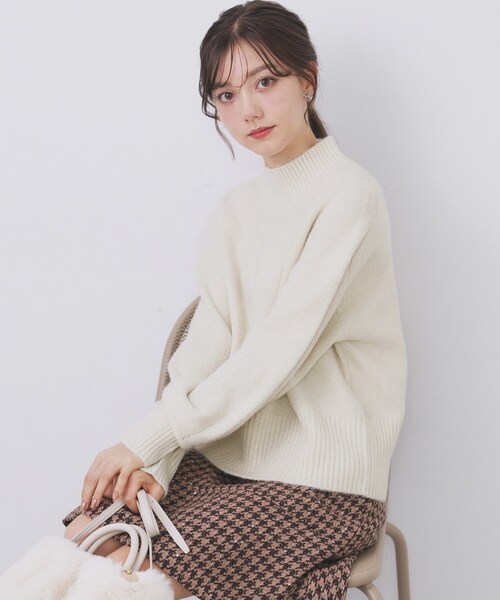 セール】選べる2丈 ハイネックカラーミックスラメニット【洗濯機OK