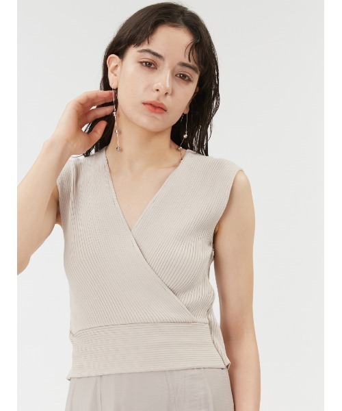 FRAY I.D（フレイアイディー）の「カシュクールリブニットコンビ