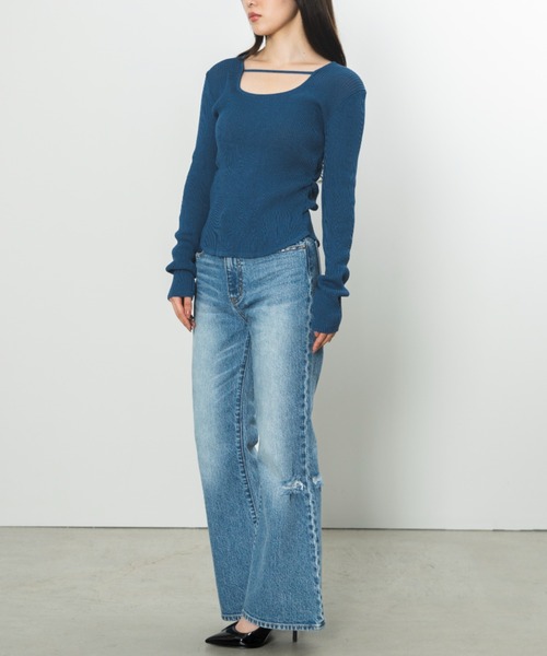 SENEE（セニー）の「high waist flare denim（ハイウエストフレア