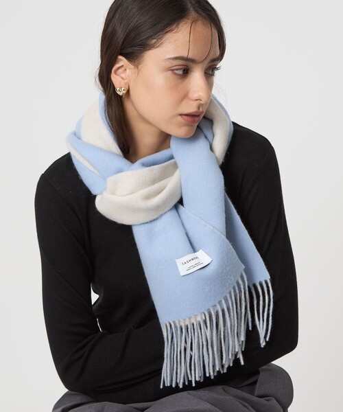 セール】カシミヤ リバーシブル マフラー（マフラー）｜green label