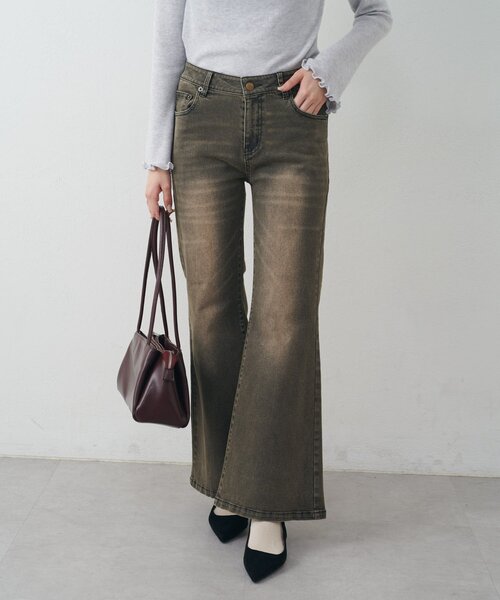 mline]ハイウエストヴィンテージフレアデニム（デニムパンツ）｜mline