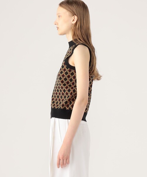 クロスタイルジャカード アメリカンスリーブプルオーバー（ニット