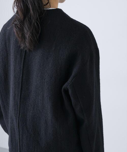 かぐれ（カグレ）の「ウールクルーネックジャケット（ノーカラー