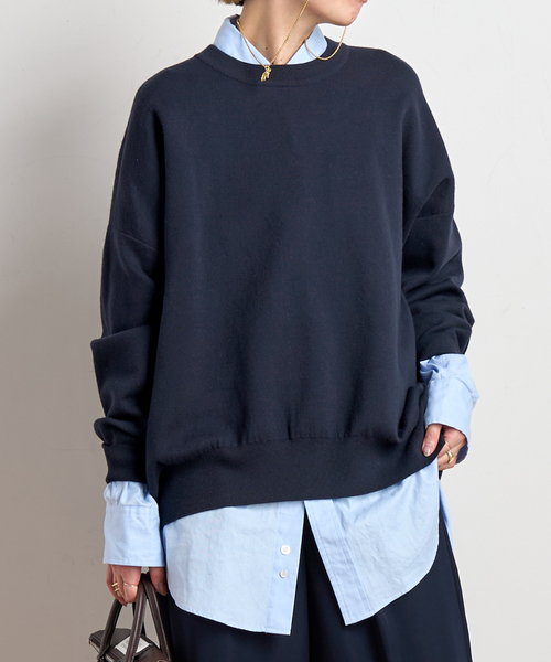コットンカシミヤリラックスプルオーバー（ニット/セーター
