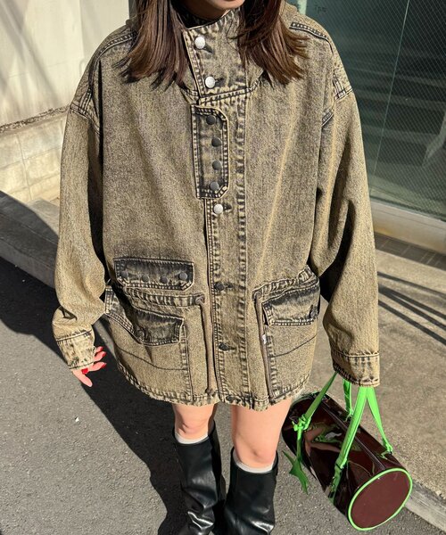 ANTI WARP /アンチワープ】デニムスモッグフーディジャケット（デニム