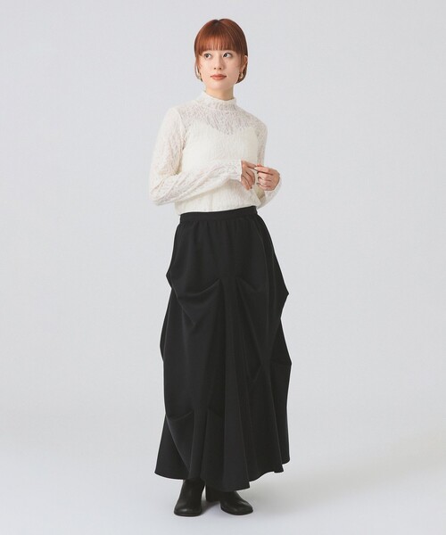 セール】レース ジャガード ハイネック トップス（Tシャツ/カットソー