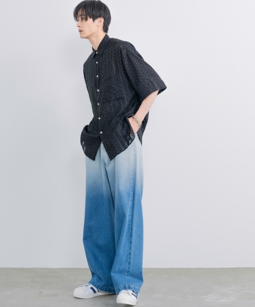 セール】Wide straight gradation denim / ワイドストレート