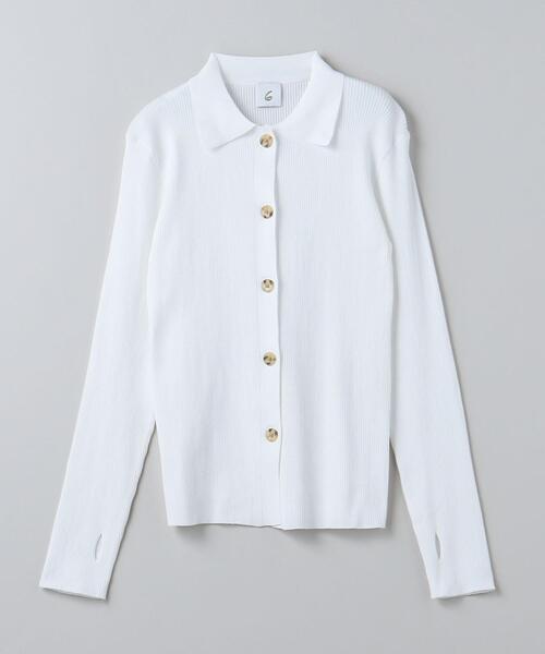 6（ロク）の「＜6(ROKU)＞リブシャツカーディガン 2024SS