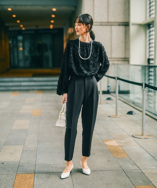 入卒式／セレモニー】ジャガードハイネックブラウス 601009（シャツ