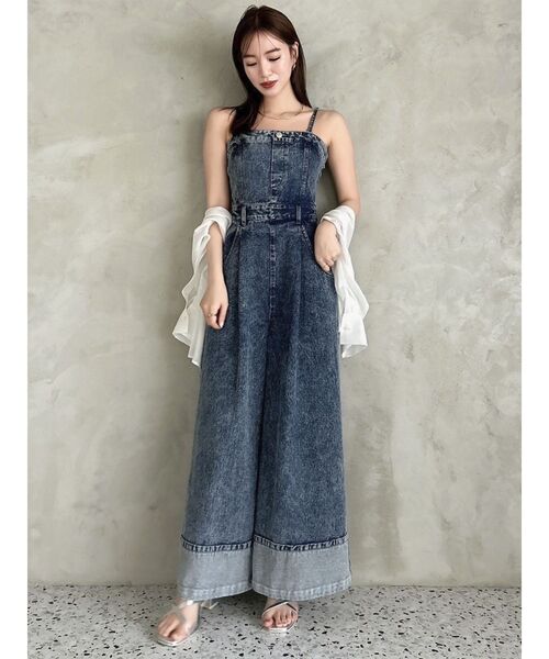 dazzlin（ダズリン）の「デニムベアロンパース（サロペット