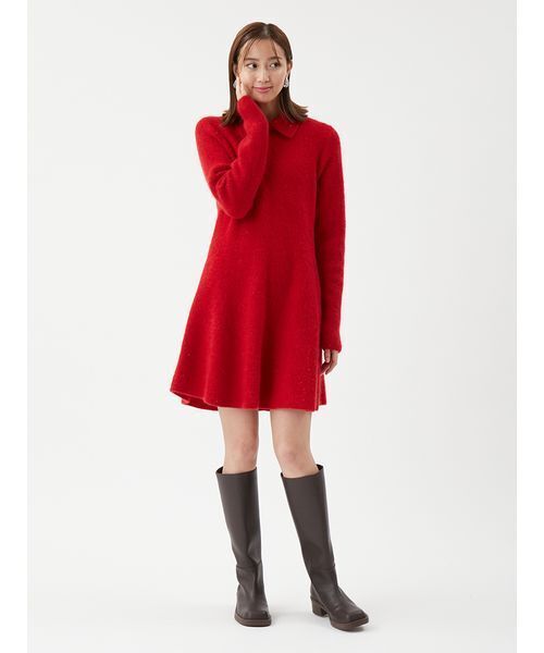 襟付きペプラムニットミニワンピース（ニット/セーター）｜Mila Owen