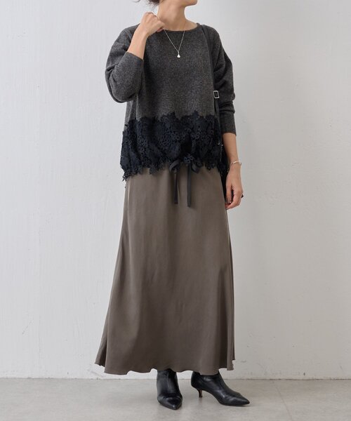 裾レースニット（ニット/セーター）｜BEARDSLEY（ビアズリー）の
