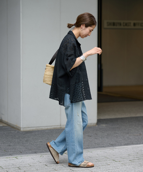 FRAMeWORK（フレームワーク）の「カットワーク刺繍半袖シャツ（シャツ