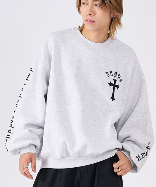 セール】十字クロスアップリケトレーナー（スウェット）｜RE730
