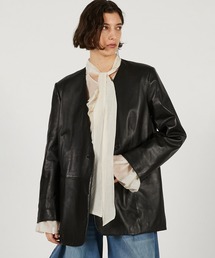 ノーカラージャケット（レザー・本革）ファッション通販 - ZOZOTOWN