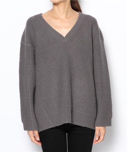 Drawer（ドゥロワー）の「Drawer AU ウールカシミヤ 7G Vネックニット