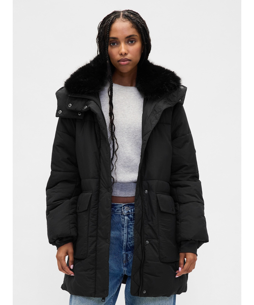 GAP（ギャップ）の「フェイクファートリミング ミディ パファー