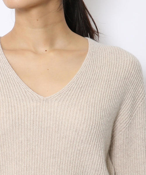 GALERIE VIE（ギャルリー ヴィー）の「ウールカシミヤリブ Vネックプル