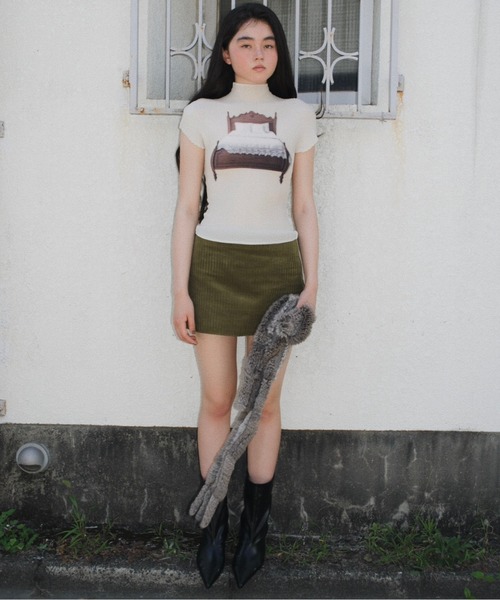 musubore（ムスボレ）の「pleatsed print tops / プリーツプリント