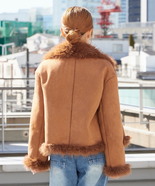 セール】Chin Strap Faux Fur Jacket / チンストラップ フェイクファー