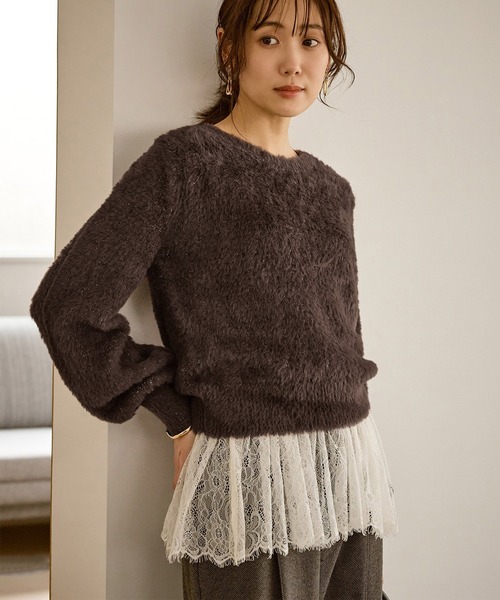 セール】ショートフェザーニットプルオーバー（ニット/セーター