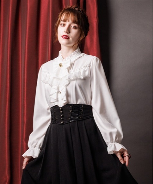 リボン×ジャボブローチ付ブラウス（シャツ/ブラウス）｜axes femme